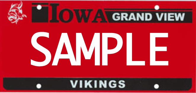 Grand View Iowa license plate