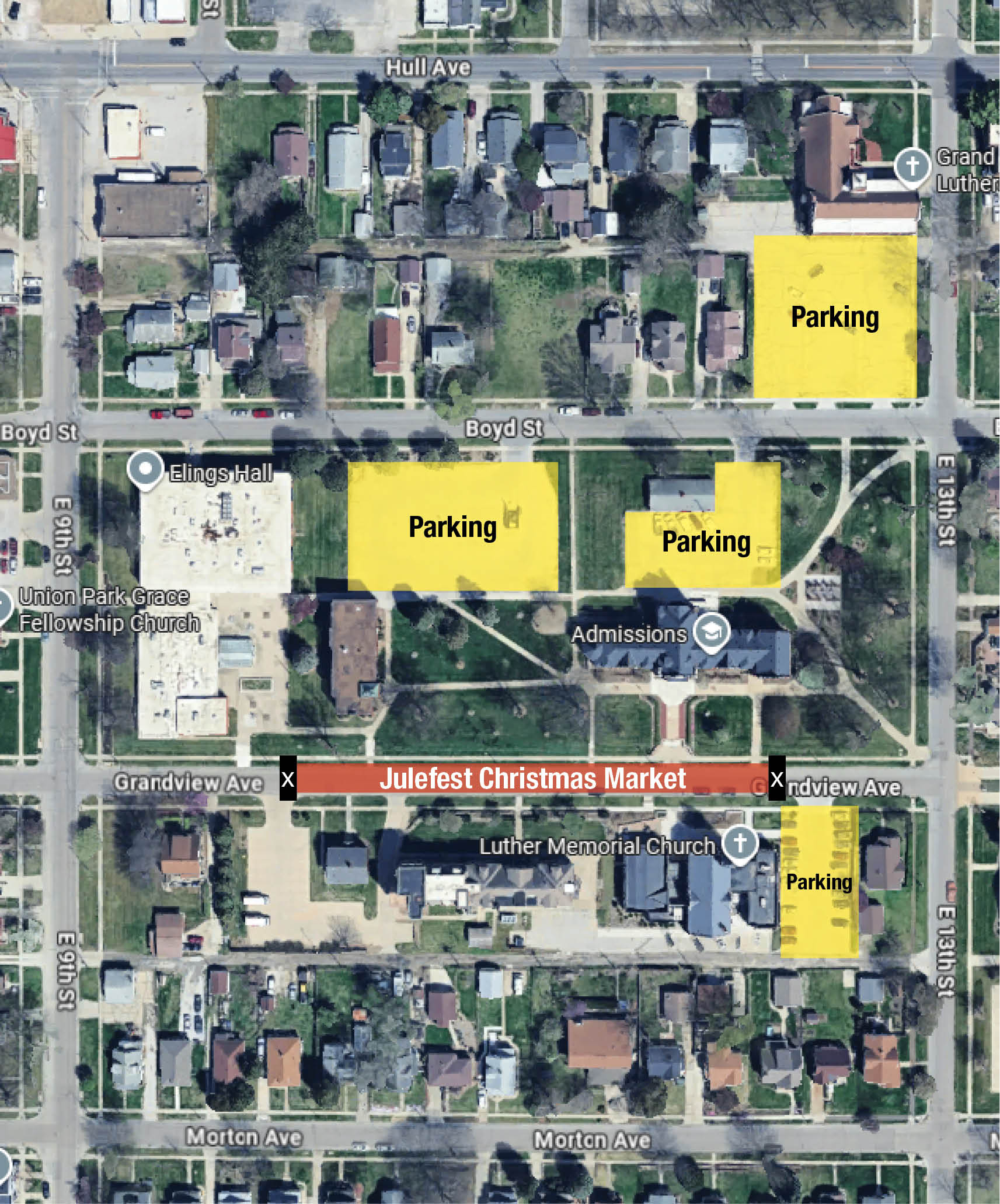 Julefest Event Parking Map Julefest Event Parking Map