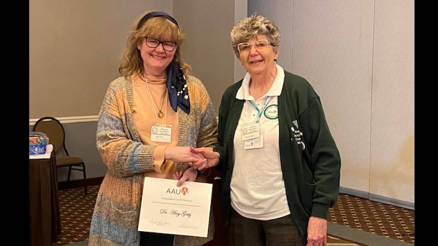 Getty Receives Awards at AAUW Conference | Grand View University - Vimarsana News