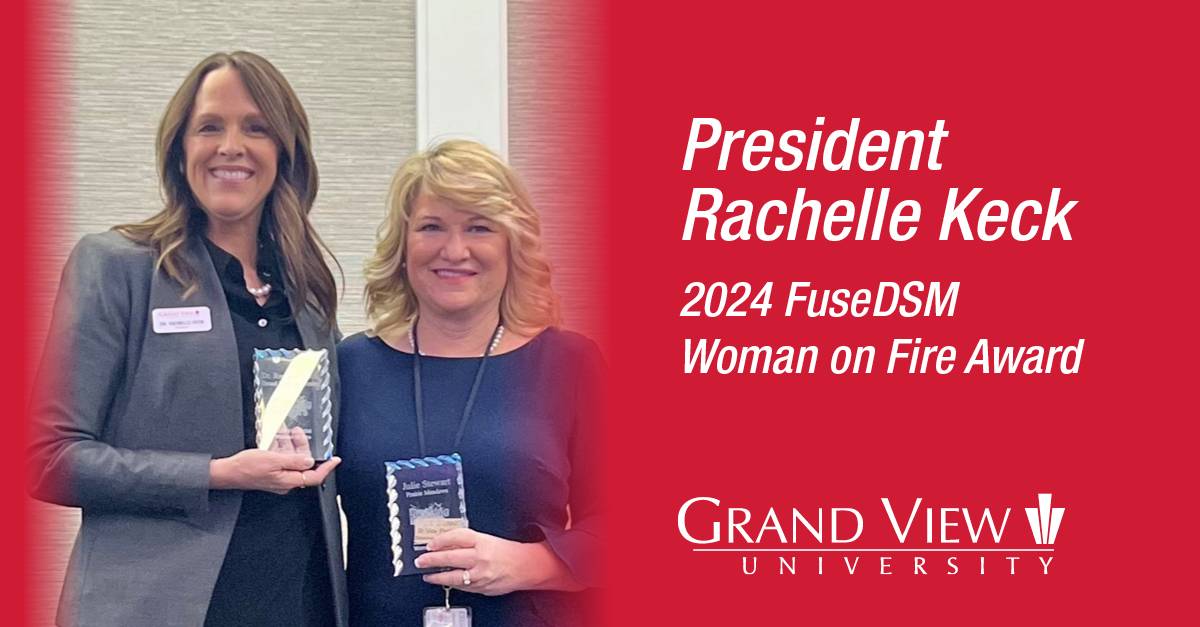 Keck Awarded 2024 FuseDSM Woman on Fire | Grand View University - Vimarsana News
